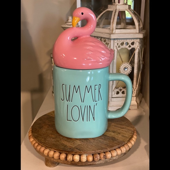 🦩Rae Dunn Summer Lovin’ Flamingo 🦩 Topper Mug🦩